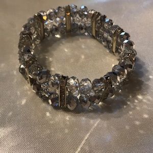 Handmade; 3 layer; clear beads; silver spacer